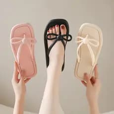 Verão arco flip-flops moda feminina exterior Wear All-Match influenciador ins estilo de fadas estudante flip-flops chine