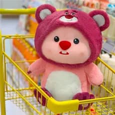 Influenciador transformação morango urso castor rubi boneca dos desenhos animados morango urso rubi boneca brinquedo de