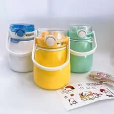 Qingyifang TOBY Humor Master Snap Buckle Pote Grande 900ml Alça Diagonal Pote Térmico Copo de Estudante Adesivo DIY