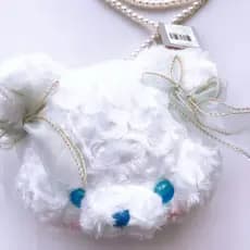 Qingyifang Donny Bear Lolita Bolsa Branca Fofa Estudante de Pelúcia em Forma de Urso Bolsa Mensageiro Decoração Menina C
