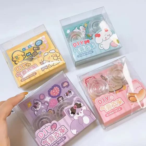 Qingyifang macio FUFU morango série Goo cartão adesivo telefone móvel Airbag titular adesivo bonito DIY suporte do telef