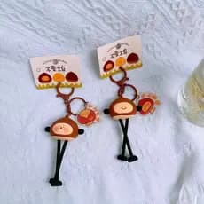 Qingyifang Shunshun Castanha Gotejamento Plástico Puxável Pingente Acrílico Listagem Bonito Decoração Saco de Estudante