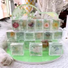 Qingyifang pequena floresta flor seca ornamentos epóxi cubo quadrado pequeno retangular transparente decoração de mesa p