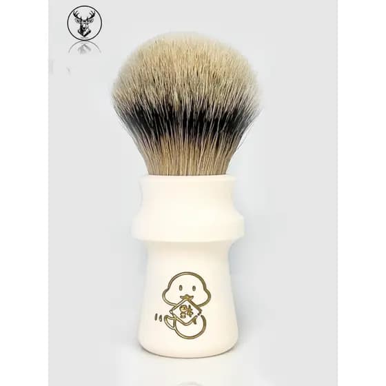 ARNO-Puro Branco Ano da Cobra Tomahawk Barbear Molhado Masculino Especial Dois Texugo Cabelo Barba Escova Escova de Barb
