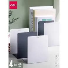Poderoso Metal Desktop estante livro clipe bookend Bookender 2 peças engrossado simples cinza branco estudante curva