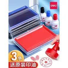 Deli Stamp Pad Red Stamp Pad Stamp Indonésia Óleo de carimbo oleoso Tamanho grande Secagem rápida Caixa de carimbo de se