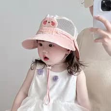 Chapéu de bebê de verão estilo fino respirável protetor solar chapéu de sol dos desenhos animados meninos meninas crianç