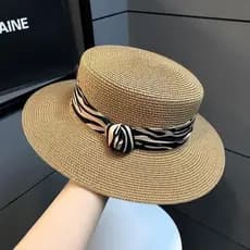 T elegante senhoras verão francês britânico moda plana chapéu Retro Zebra novo estilo chapéu de sol protetor solar guard