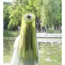 Salgueiro italiano estilo antigo hanfu cortina chapéu Super longo borla flor All-Match hanfu italiano diy decoração paco