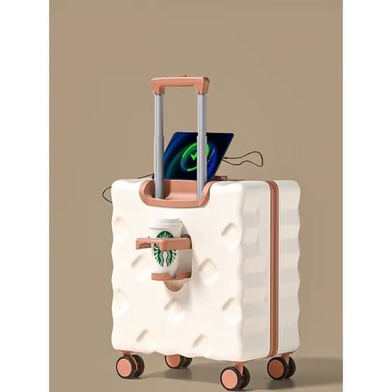 JK qualidade bagagem pequena 67cm 18 caso de embarque feminino pode ir no avião carrinho de viagem senha caso de couro m