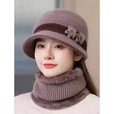 Chapéu para idosos de meia-idade, feminino, inverno, idosos, avó, mãe, quente, engrossado, algodão, malha, lã de coelho,