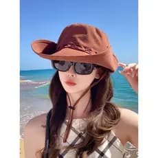 Chapéu influenciador de verão feminino montanhismo ao ar livre ocidental Cowboy guarda-sol protetor solar chapéu de sol