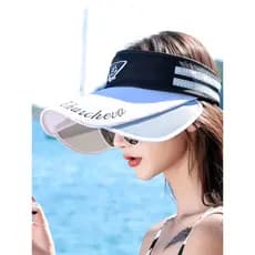 Verão retrátil oco topo chapéu de sol protetor solar grande borda chapéu capa rosto All-Match Anti-ultravioleta viagem p