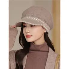 2024 outono inverno novo estilo versão coreana simples All-Match chapéu octogonal feminino ao ar livre à prova de frio q