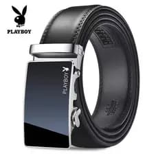 Playboy cinto masculino fivela automática 2025 cinto de couro genuíno terno Formal calças cinto moda jovem estilo couro