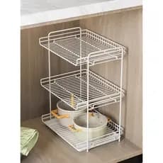 Armário multicamadas de cozinha sob camada pia pote rack de armazenamento rack de chão ao teto Househ