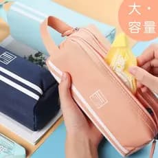Deli Estojo de lona de grande capacidade Estojo de papelaria para meninas Estojo de lápis simples Estojo de lápis para e