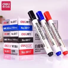 Deli caneta para quadro branco, caneta marcadora apagável preta vermelha 6817 azul à base de água, caneta apagável para