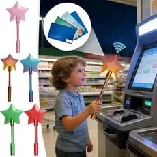 Impressão 3D Cross-Border Produto Quente 3D Impresso Varinha Tap Starlight Estrela de Cinco Pontas Varinha Mágica Sem Co