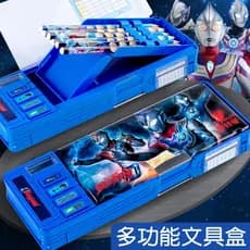 Ultraman Caixa de papelaria Estojo de lápis Estilo menino 2025 Novo estilo Meninos Multifuncional Tecnologia Preta Órgão
