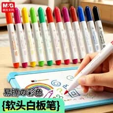Conjunto de canetas para quadro branco Chenguang com ponta macia Apagável Fácil de apagar Caneta marcadora colorida lavá