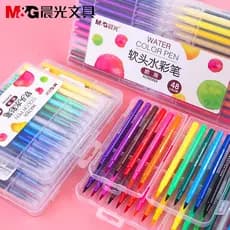 Conjunto de canetas aquarela de ponta macia Chenguang para crianças, jardim de infância, alunos da escola primária, 48 c