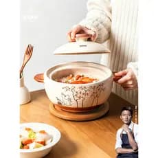 C cookbene Moomin Caçarola Panela de Ensopado Doméstico Panela de Cerâmica Panela de Sopa de Ensopado de Arroz Resistent