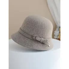 Chapéu de lã feminino outono inverno All-Match rosto-olhando pequeno quente bacia chapéu feminino moda balde chapéu vers