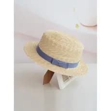 Chapéu de palha de topo plano feminino verão All-Match moda chapéu pequeno trigo fresco palha palha chapéu de sol chapéu