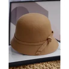 Chapéu feminino outono inverno japonês Casual Retro lã bacia chapéu balde chapéu britânico moda cavaleiro chapéu equestr