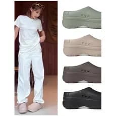 Chinelos cobertos de dedo do pé de sola grossa feminino ins leve antiderrapante aumento de altura sapatos de Chef plataf