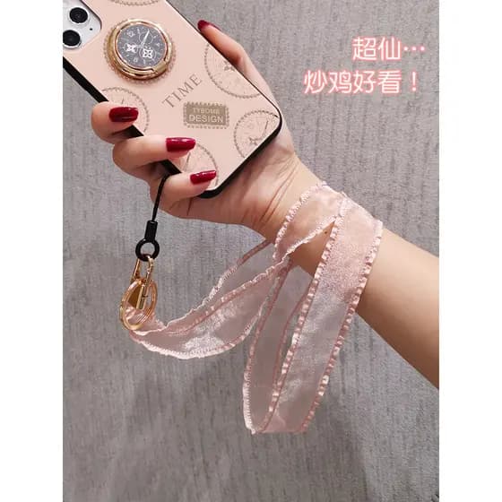 Cordão para celular pendurado no pescoço corda pescoço fio líquido lenço de seda pingente moda feminina viagem ao ar liv