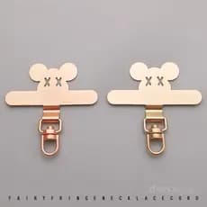 Cordão de Metal para celular de domínio duplo Clipe de cabeça giratória Junta fina não afeta o carregamento Gancho de co