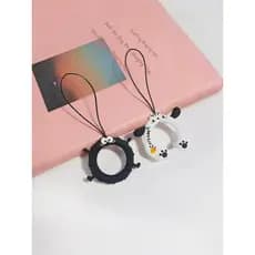 Cordão para celular anel de desenho animado anel de suspensão de silicone pulseira curta fivela anel de silicone resiste
