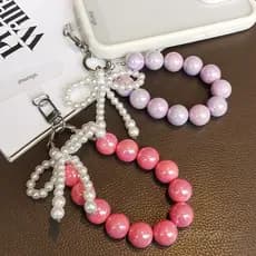 Cordão de telefone móvel de domínio duplo arco pingente corrente de mão ins feminino jóias de alta qualidade frisado à m