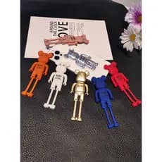 Suporte retrátil para celular masculino feminino estilo fivela de anel tridimensional desenho animado fofo urso violento