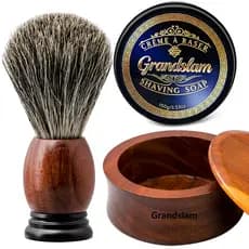 Grandslam conjunto de escova de barbear tigela de sabão de barbear tigela de espuma tigela de espuma de barbear com tamp