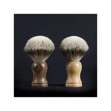 100% Telu Silver Pointed Badger Escova de cabelo Escova de barbear antiquado Verde Sândalo Vermelho Ouro Sândalo Escova