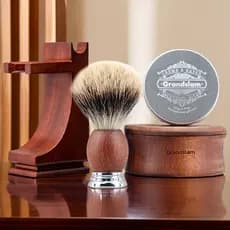 Golinslan conjunto de escova de barbear de madeira maciça masculino barbeador Manual barbear texugo cabelo barba espuma