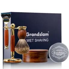 Golinslan Navalha Manual de lâmina de 5 camadas banhada a ouro 18K conjunto de caixa de presente de aniversário masculin