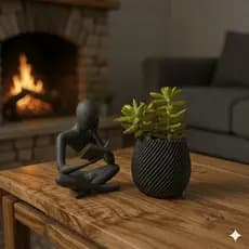Enfeite Estátua Decorativa Leitor Livro + Vaso Para Planta Suculenta | Decoração Moderna para sua casa