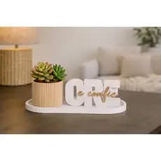 “Ore e Confie” - Kit Decorativo com Vaso e Bandeja Design Moderno e Elegante para sua casa