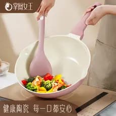 Novo estilo de cerâmica wok doméstico wok antiaderente frigideira antiaderente frigideira doméstica fogão de indução fog