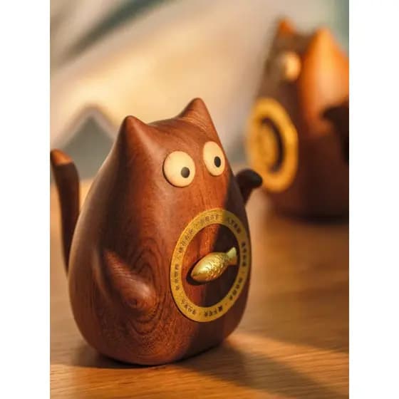 Transferência deus Meow High-End madeira maciça decoração de mesa sorte boa sorte Housewarming nova lembrança de casamen