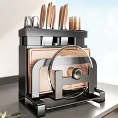 Quatro estações Muge cozinha 304 aço inoxidável faca rack bancada parede pendurado rack doméstico multifuncional faca ra