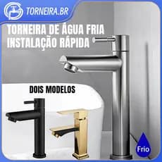 Torneira Banheiro Inox Monocomando Lavabo Saída Alta Para Cuba Quadrado Várias Opções De Modelos
