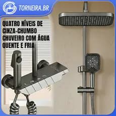 Kit Chuveiro Alto Padrão Banheiro Três Funções Compatível Com Aquecedor Elétrico E A Gás