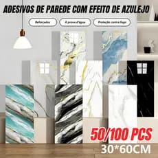 50/100 peças Adesivo Mármore Vinílico Adesivo 60x30cm Lavável Promoção