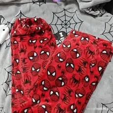 Pijama Homem-Aranha Hello Kitty com Máscara Facial, Calças Soltas de Corte Reto, Estampa Grossa [RAIN] PLXR