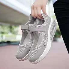 Tênis Femininos Casuais de Sola Grossa Nis/Cal Ado Respir Vel para Esportes e Corrida/Sapatos de Moda LI7J